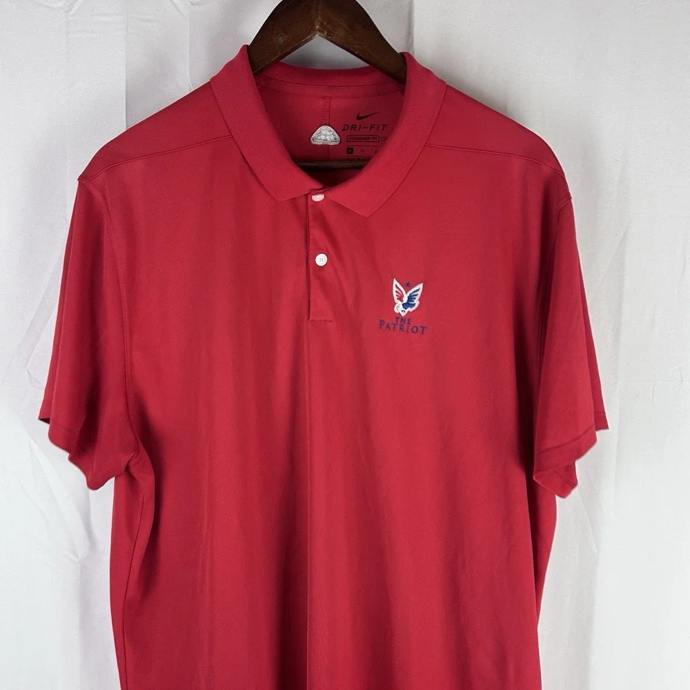 Nike Dri Fit Polo Shirt Men's XL Red Golf The Patriot Folds of‎ Honor *Flaw